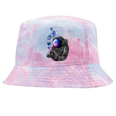 Astronaut Blowing Space Bubbles Tie-Dyed Bucket Hat