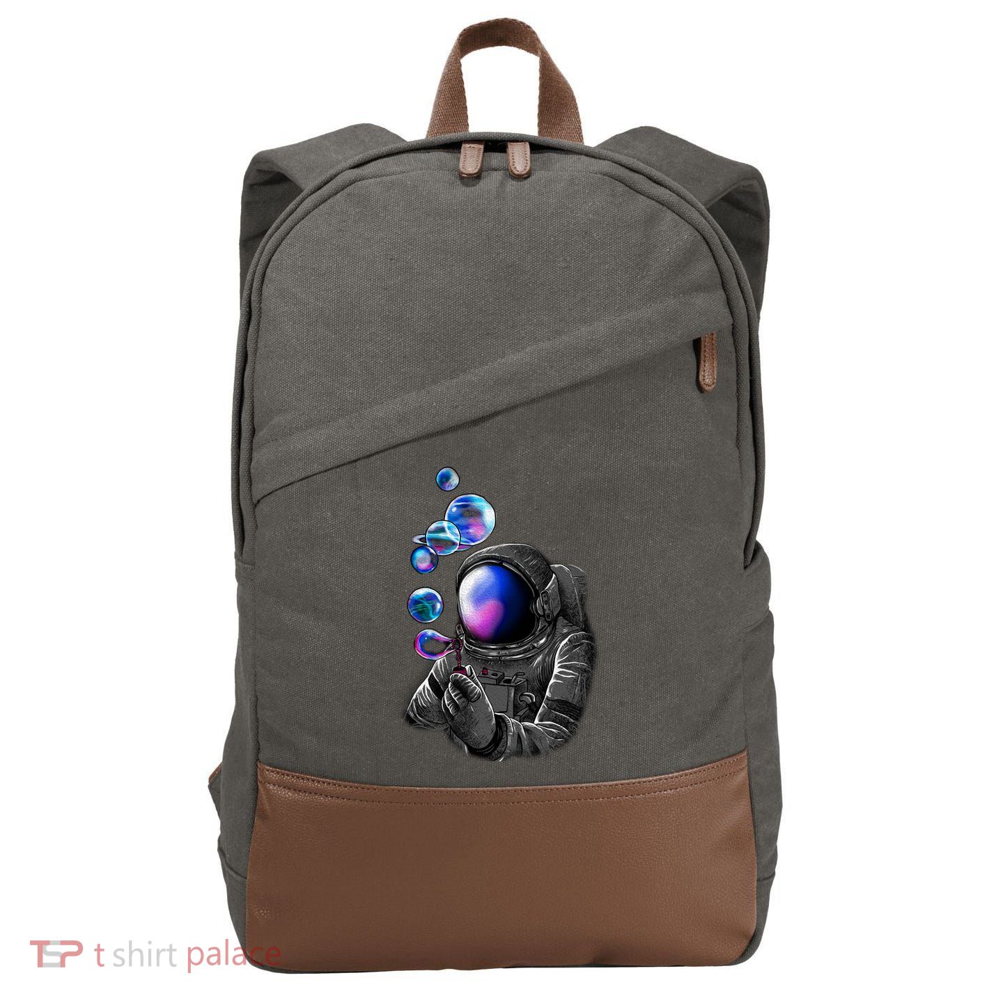 Astronaut Blowing Space Bubbles Cotton Canvas Backpack