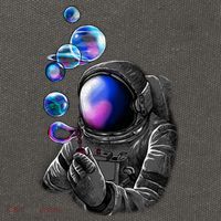 Astronaut Blowing Space Bubbles Cotton Canvas Backpack