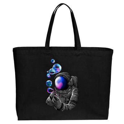 Astronaut Blowing Space Bubbles Cotton Canvas Jumbo Tote