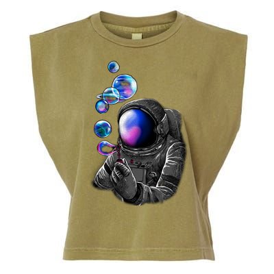 Astronaut Blowing Space Bubbles Garment-Dyed Women's Muscle Tee