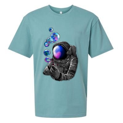 Astronaut Blowing Space Bubbles Sueded Cloud Jersey T-Shirt