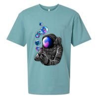 Astronaut Blowing Space Bubbles Sueded Cloud Jersey T-Shirt
