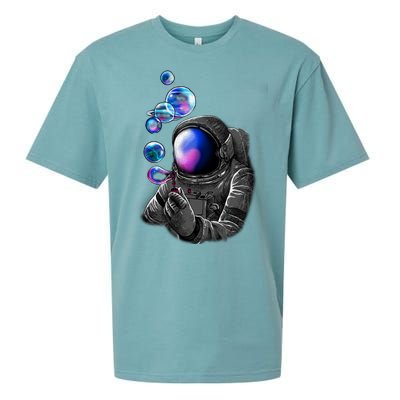 Astronaut Blowing Space Bubbles Sueded Cloud Jersey T-Shirt