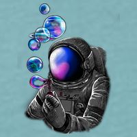 Astronaut Blowing Space Bubbles Sueded Cloud Jersey T-Shirt