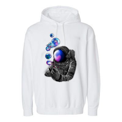 Astronaut Blowing Space Bubbles Garment-Dyed Fleece Hoodie