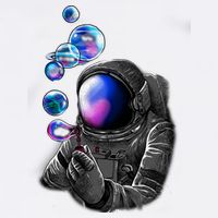 Astronaut Blowing Space Bubbles Garment-Dyed Sweatshirt