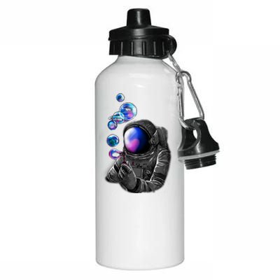 Astronaut Blowing Space Bubbles Aluminum Water Bottle