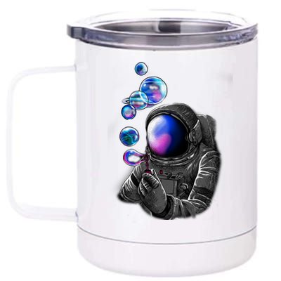 Astronaut Blowing Space Bubbles 12 oz Stainless Steel Tumbler Cup