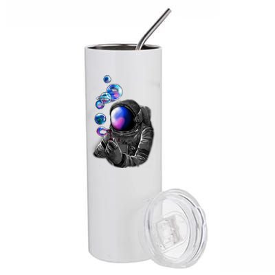 Astronaut Blowing Space Bubbles Stainless Steel Tumbler