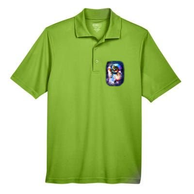 Astronaut Cat In Space Men's Origin Performance Pique Polo