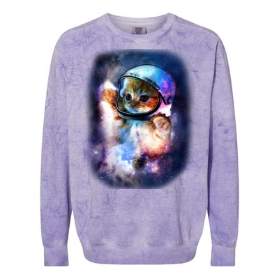 Astronaut Cat In Space Colorblast Crewneck Sweatshirt