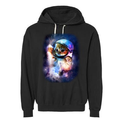 Astronaut Cat In Space Garment-Dyed Fleece Hoodie