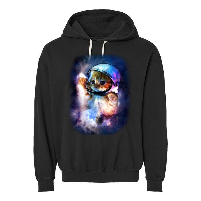 Astronaut Cat In Space Garment-Dyed Fleece Hoodie