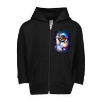 Astronaut Cat In Space Toddler Zip Fleece Hoodie