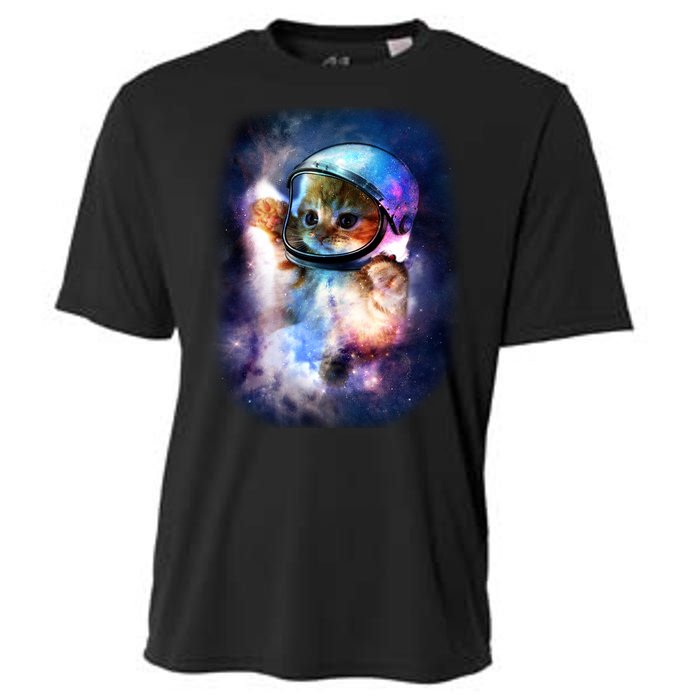 Astronaut Cat In Space Cooling Performance Crew T-Shirt