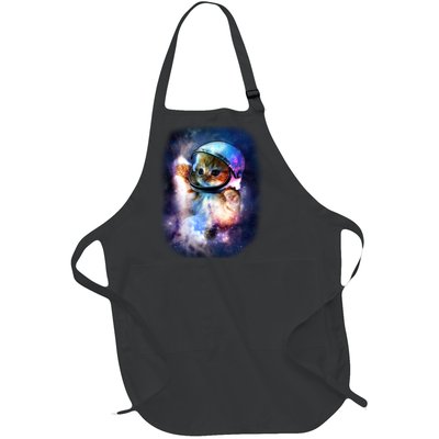 Astronaut Cat In Space Full-Length Apron With Pockets