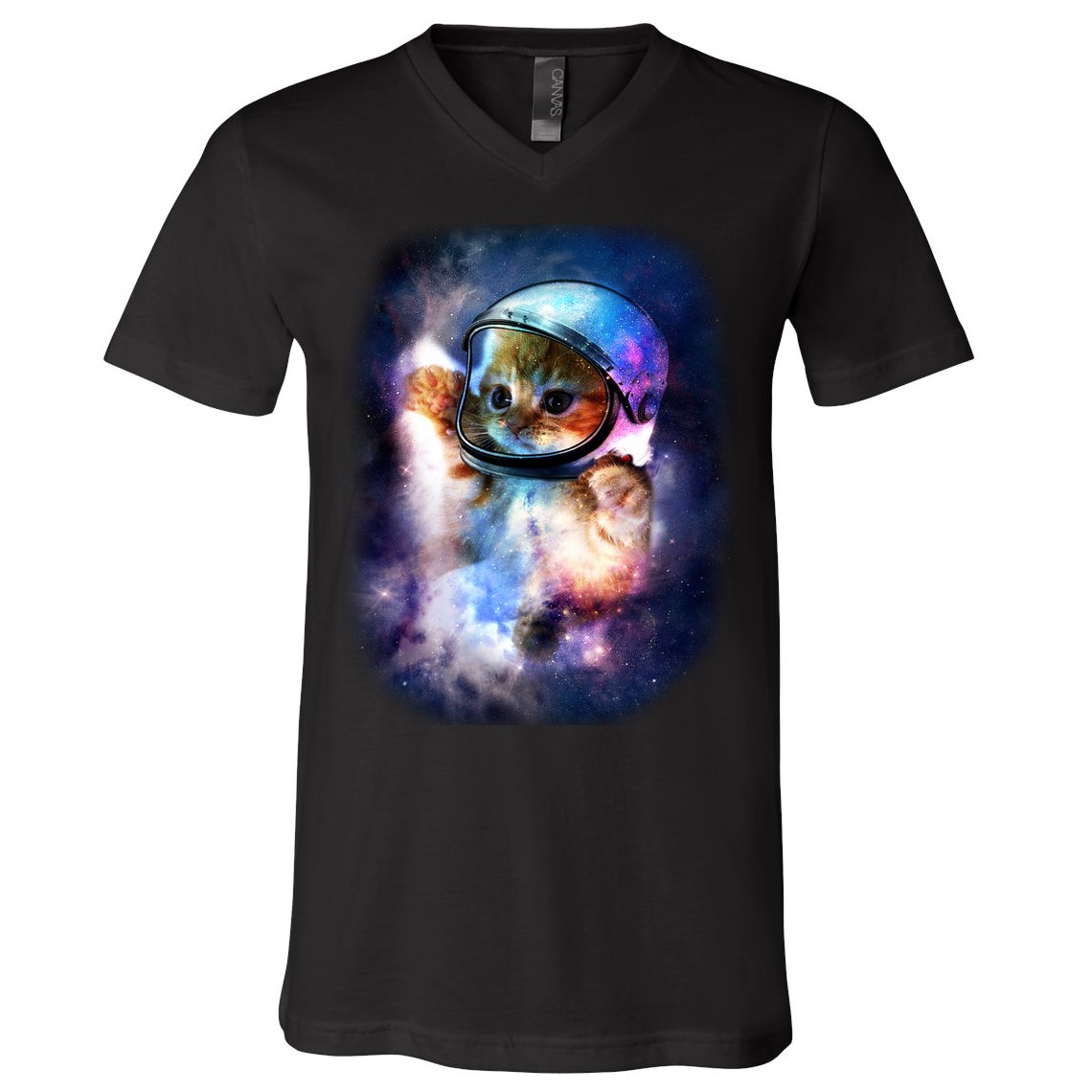 Astronaut Cat In Space V-Neck T-Shirt