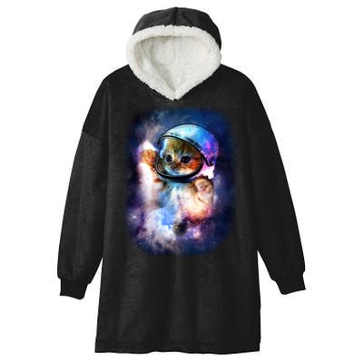 Astronaut Cat In Space Hooded Wearable Blanket