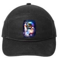 Astronaut Cat In Space 7-Panel Snapback Hat