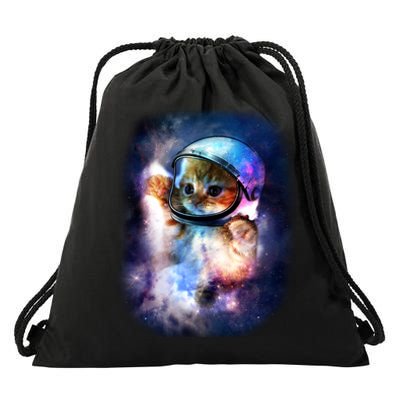 Astronaut Cat In Space Drawstring Bag