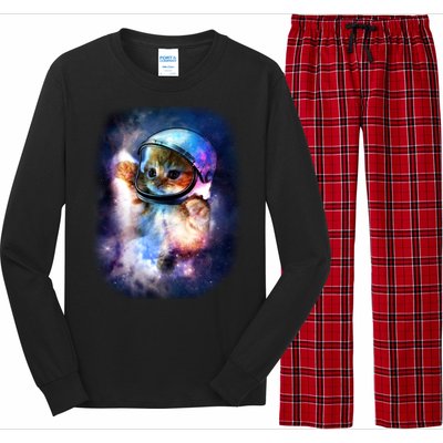 Astronaut Cat In Space Long Sleeve Pajama Set