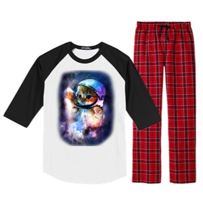 Astronaut Cat In Space Raglan Sleeve Pajama Set