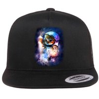 Astronaut Cat In Space Flatbill Hat