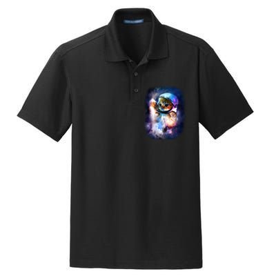 Astronaut Cat In Space Dry Zone Grid Polo