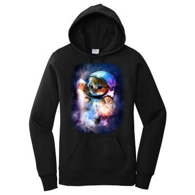Astronaut Cat In Space Women's Pullover Hoodie