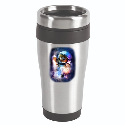 Astronaut Cat In Space 16oz Travel Tumbler