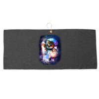 Astronaut Cat In Space Large Microfiber Waffle Golf Towel