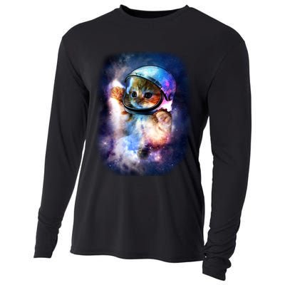 Astronaut Cat In Space Cooling Performance Long Sleeve Crew