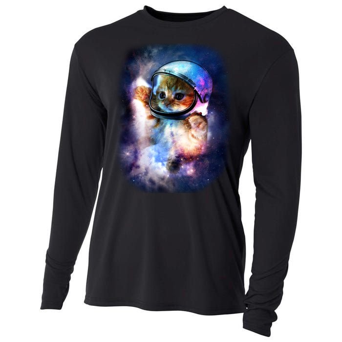 Astronaut Cat In Space Cooling Performance Long Sleeve Crew