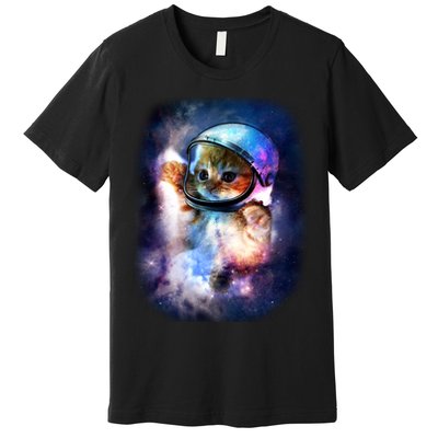 Astronaut Cat In Space Premium T-Shirt