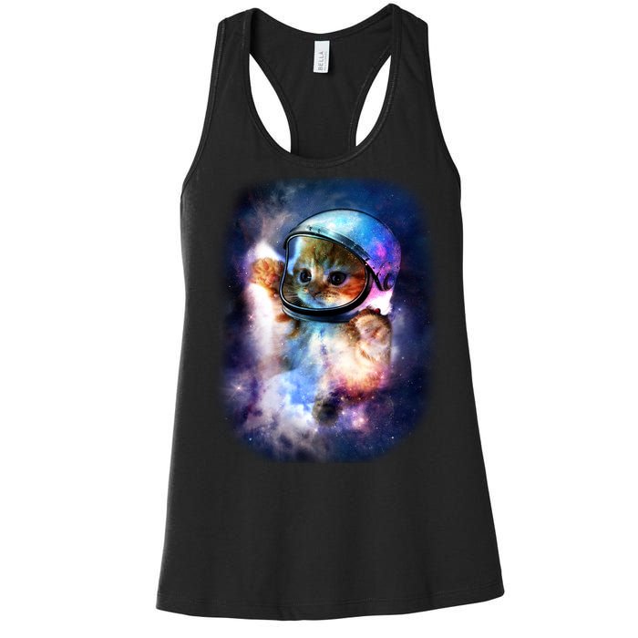 Astronaut Cat In Space Women's Racerback Tank