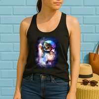 Astronaut Cat In Space Womens Tank Top