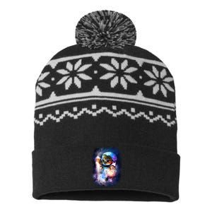 Astronaut Cat In Space USA-Made Snowflake Beanie