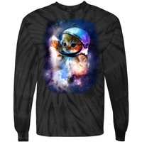 Astronaut Cat In Space Tie-Dye Long Sleeve Shirt