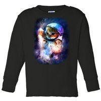 Astronaut Cat In Space Toddler Long Sleeve Shirt