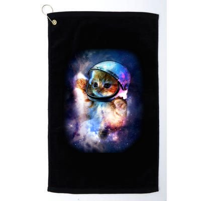 Astronaut Cat In Space Platinum Collection Golf Towel