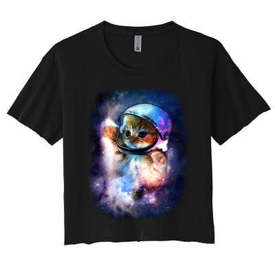 Astronaut Cat In Space Crop Top
