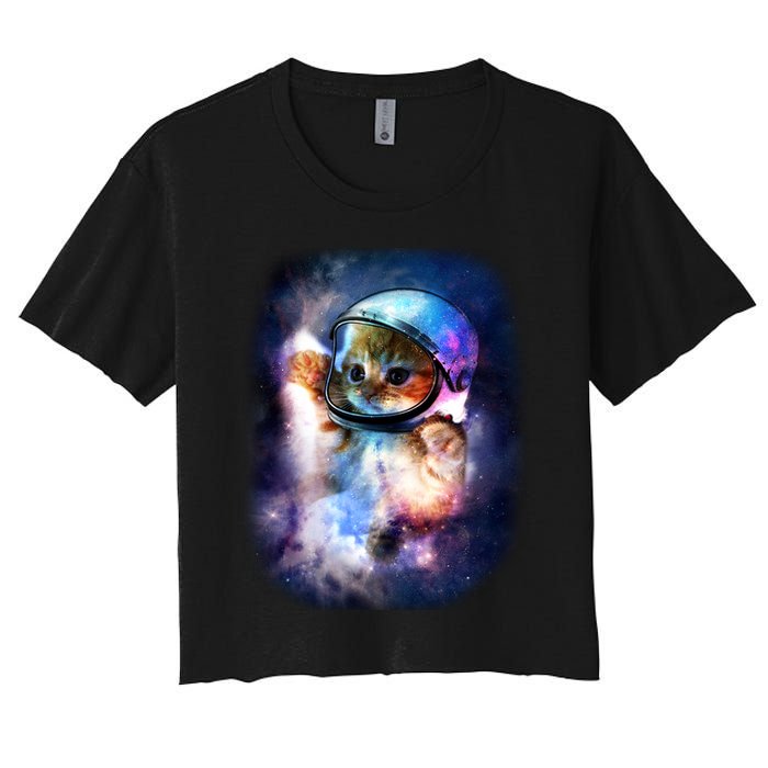 Astronaut Cat In Space Crop Top