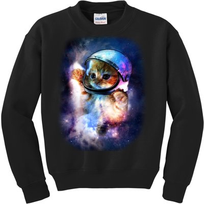 Astronaut Cat In Space Kids Sweatshirt