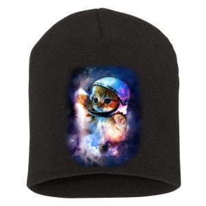 Astronaut Cat In Space Short Acrylic Beanie