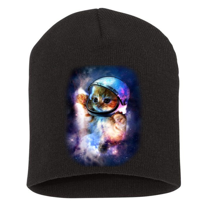 Astronaut Cat In Space Short Acrylic Beanie