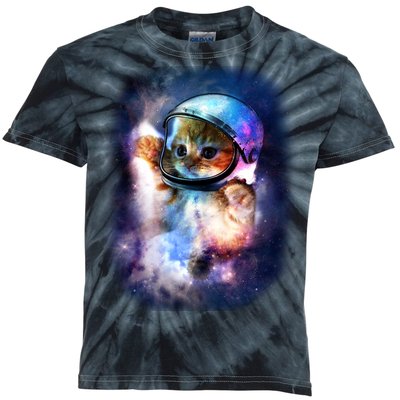 Astronaut Cat In Space Kids Tie-Dye T-Shirt