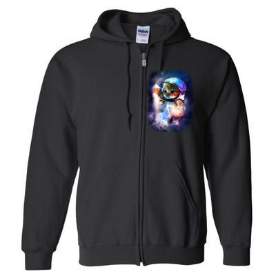 Astronaut Cat In Space Full Zip Hoodie