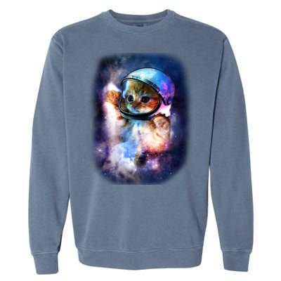 Astronaut Cat In Space Garment-Dyed Sweatshirt