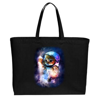 Astronaut Cat In Space Cotton Canvas Jumbo Tote